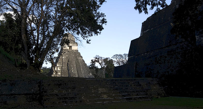 Mayan pyramid temple ruins at Tikal, Guatemala